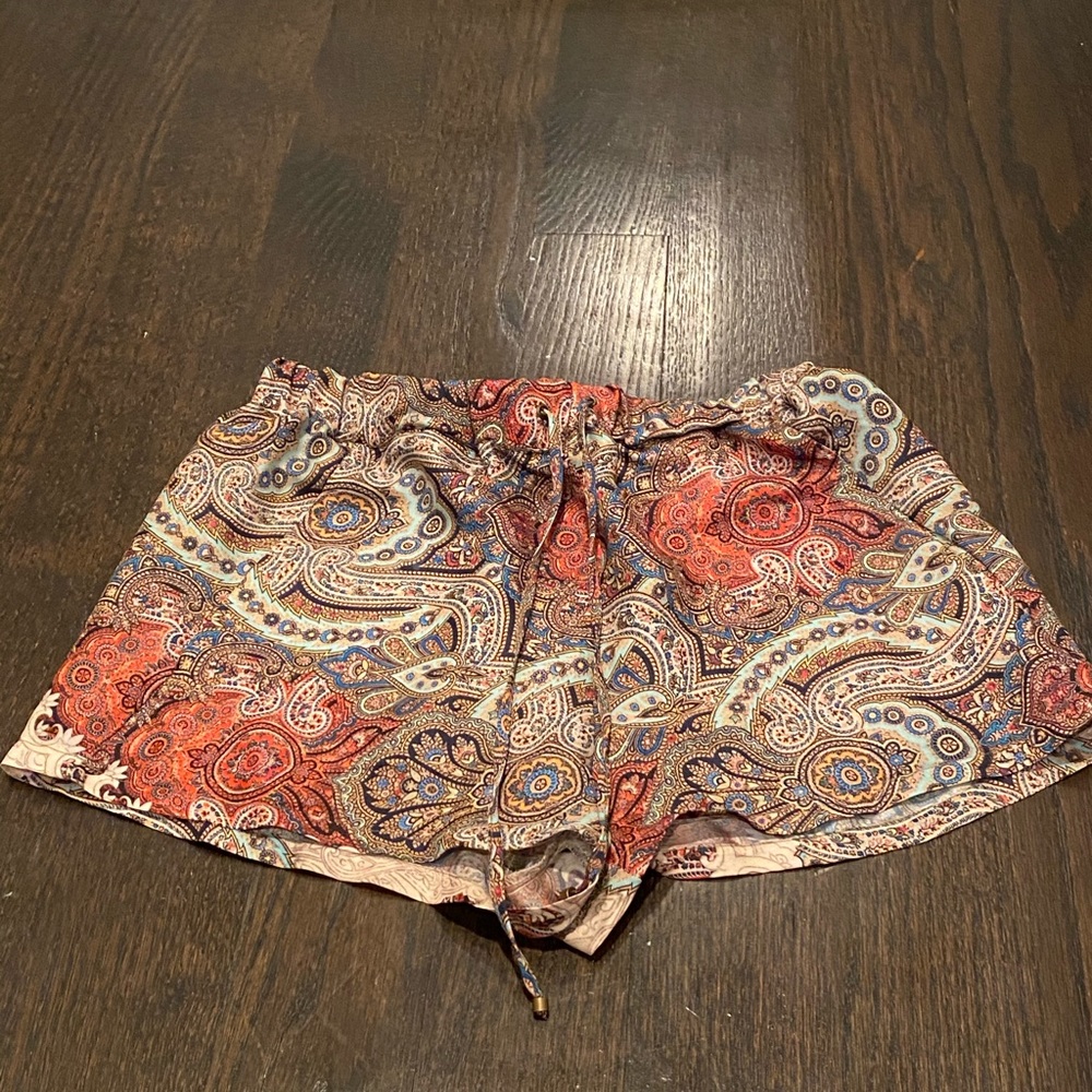paisley multi color shorts